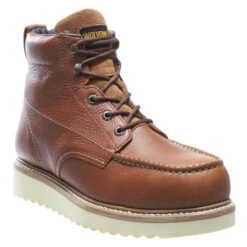 Men's Wolverine 6" Moc-Toe Wedge Heel Steel Toe Boots -Reebok stroe 2 650 wolverine 6 moc toe wedge heel steel toe brown