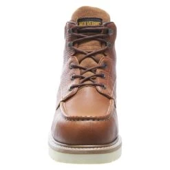 Men's Wolverine 6" Moc-Toe Wedge Heel Steel Toe Boots -Reebok stroe 3 650 wolverine 6 moc toe wedge heel steel toe brown