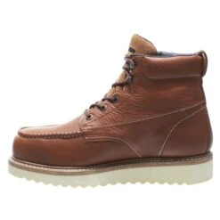 Men's Wolverine 6" Moc-Toe Wedge Heel Steel Toe Boots -Reebok stroe 5 650 wolverine 6 moc toe wedge heel steel toe brown