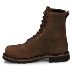 Men's Justin Original Work Boots 8" Pulley Round Toe Met Guard CT WP -Reebok stroe 6 650 justin original work boots 8 pulley round toe met guard ct wp brown