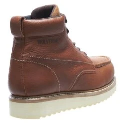 Men's Wolverine 6" Moc-Toe Wedge Heel Steel Toe Boots -Reebok stroe 8 650 wolverine 6 moc toe wedge heel steel toe brown
